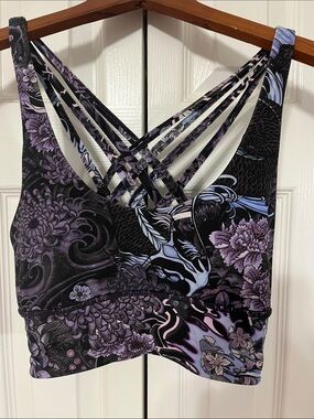 Lululemon Strappy Purple Floral Sports Bra
